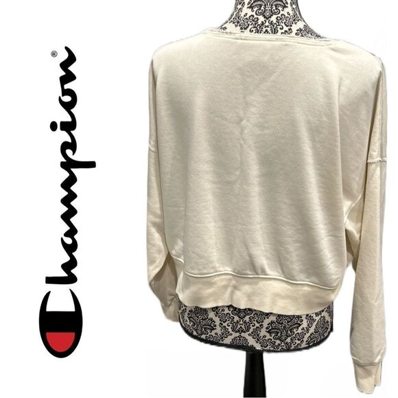 Champion Women’s Drop Shoulder French Terry Logo Graphic Pullover - Size S - Picture 4 of 5